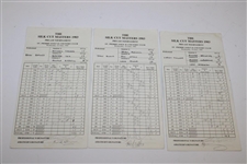 Ten (10) 1983 Silk Cut Masters Pro-Am Used Official Scorecards - Gallacher, O'Connor & others