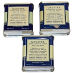 Gauztex Tape Cardboard Countertop Display Box w/3 Unused Gauztex Tins