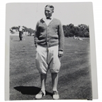 Runner-Up Bobby Jones at The 1922 US Open at Skokie C.C. 3 3/4" x 3 3/4" B&W Photo
