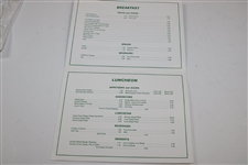 1988 Masters Ydg Book, Caddie Badge, Cadillac Official Car Sticker, Range Bag & Menu