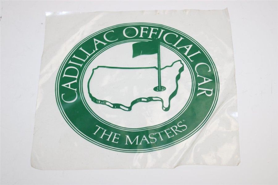 1988 Masters Ydg Book, Caddie Badge, Cadillac Official Car Sticker, Range Bag & Menu