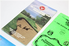 Lot of Eight (8) Signed Ralph Hackett Yardage Books/Player Guides 