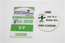 Lot of Six (6) Ralph Hackett Signed Masters Items And 2 Caddie Badges 