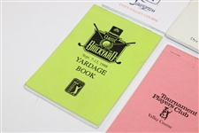 Lot of Six (6) Yardage Books/Greens Guide & Pete Dye Signed Golf Ball 