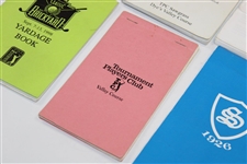 Lot of Six (6) Yardage Books/Greens Guide & Pete Dye Signed Golf Ball 