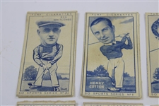 Eight (8) 1941 Turf Cigarettes Sports Series Golf Cards w/Henry Cotton, Dai Rees & others