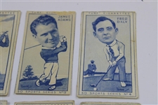 Eight (8) 1941 Turf Cigarettes Sports Series Golf Cards w/Henry Cotton, Dai Rees & others