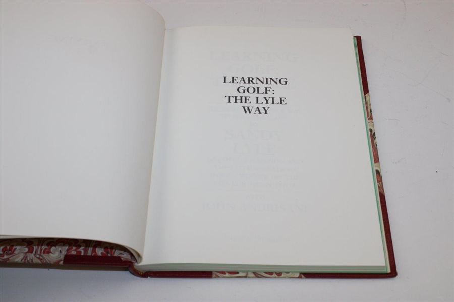 Deluxe Leather Bound Author's Edition 1986 'Learning Golf: The Lyle Way' Book by Sandy Lyle