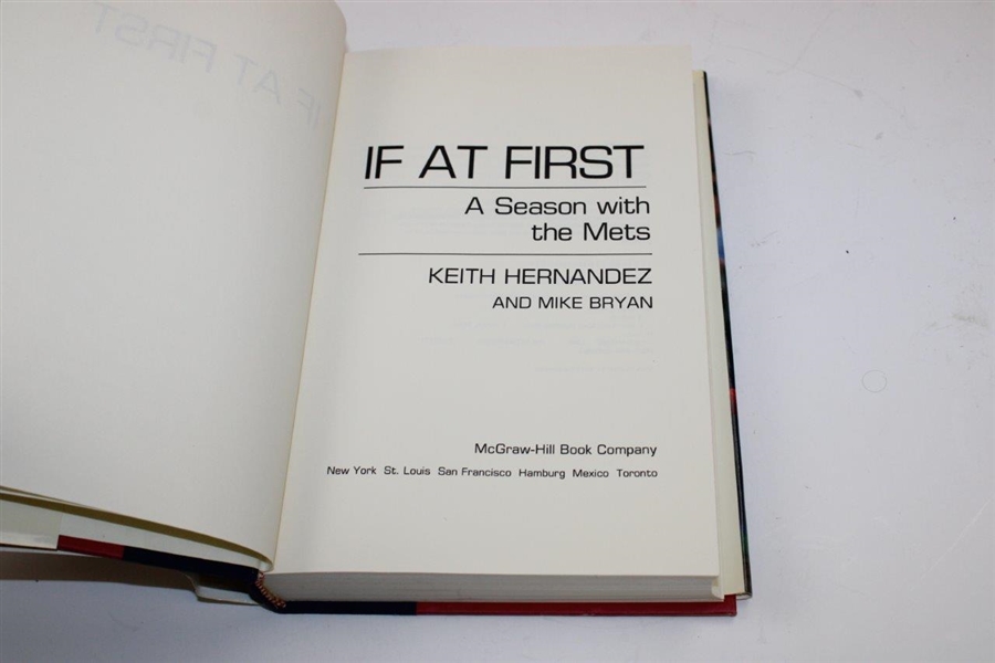 1986 If at First… Book by Keith Hernandez & Mike Bryan -Signed by Both JSA ALOA