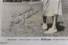 Babe Zaharias Wilson Advisory Staff Photo W/ Corner Holes