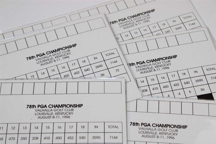 (5) 1996 Pga Championship Unused Official Scorecards