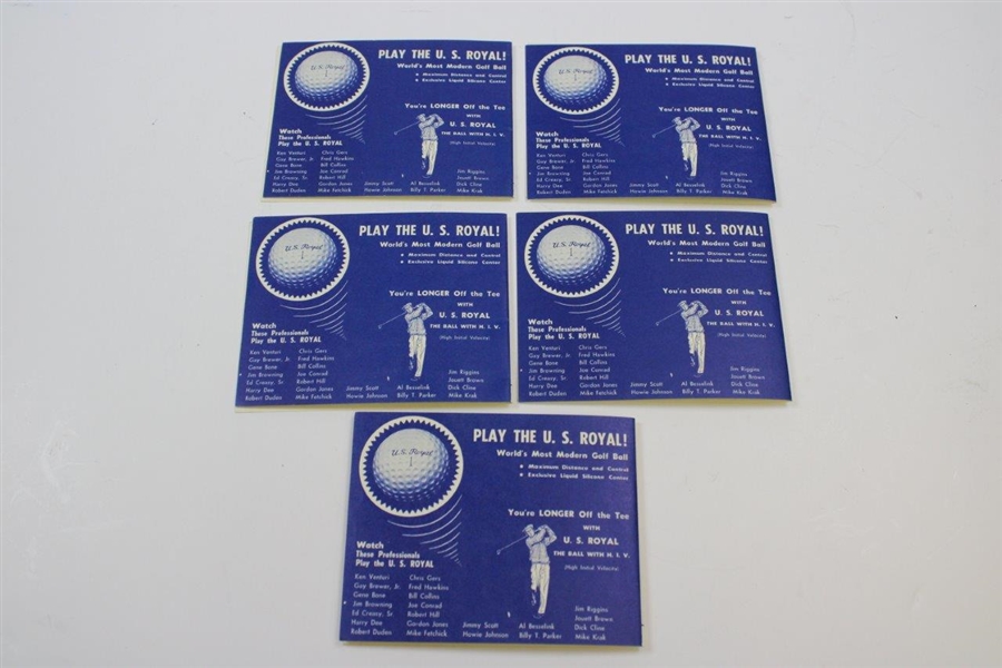 5 Unused Scorecards 1959 Chicago Open Won By Ken Venturi