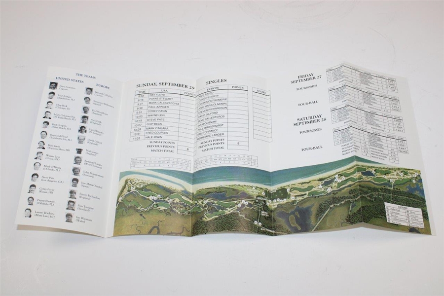 (16) 1991 Ryder Cup Pairing Sheets In Great Condition