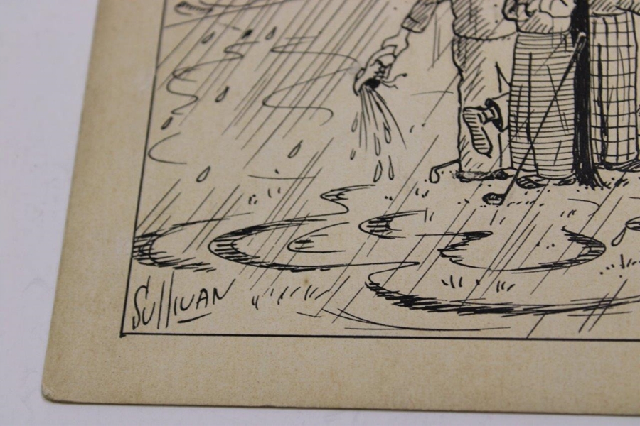 Original Ink Cartoon By Sullivan 'Slices Of Golf'