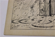 Original Ink Cartoon By Sullivan 'Slices Of Golf'