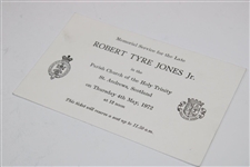 Memorial Services at St. Andrews For The Late Robert Tyre Jones Program & Ticket