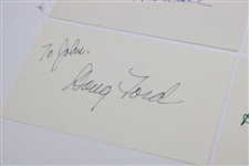Casper, Ford, Wall, Burke, Archer, Langer, Sarazen, & Crenshaw Signed Index Cards w/JSA ALOA