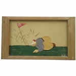 Unique Signed Golf Art Circa 1940S -1950S 