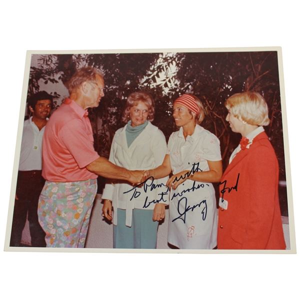 President Jerry Ford Signed Photo At Golf Event w/ JSA ALOA 
