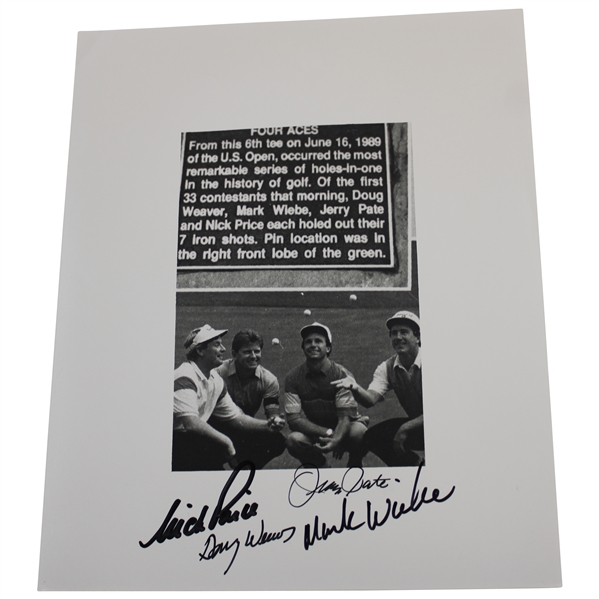 Price, Pate, Weibe & Weaver Signed 1989 US Open Hole-In-One Photo - Unlikely 4 Hole-In-Ones JSA ALOA
