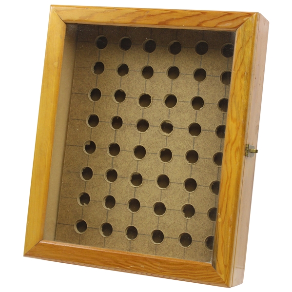 18 X 15 Hinged Wooden Box With Glass Top To Display 48 Golf Balls