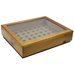 18 X 15 Hinged Wooden Box With Glass Top To Display 48 Golf Balls