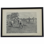 Framed Vintage A. B. Frost Print Tournament Day The Lost Ball Times Almost Up