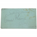 Arnold Palmer, Jack Nicklaus & Al Geiberger Signed Card in Pencil JSA ALOA