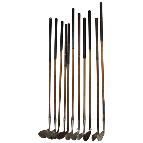 Eleven (11) Various Wood Shaft Irons & Putters