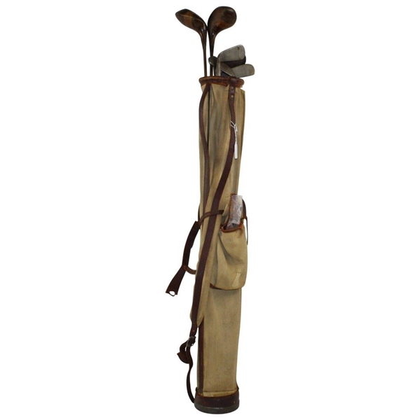 Golf Bag Made by Cliff with Six (6) Woodshaft Clubs