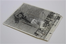 Gene Sarazen 1928 US Open at Olympia Fields Post-Swing Press Photo  - June 23rd