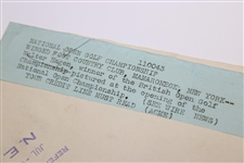 Walter Hagen 1929 National Open Golf Tournament at Winged Foot Photo - July 6th