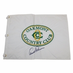 Arnold Palmer Signed Oakmont Country Club White Embroidered Flag JSA ALOA