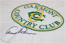 Arnold Palmer Signed Oakmont Country Club White Embroidered Flag JSA ALOA