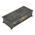 Swinging Golfer Caddy Scene Valuables Box with Wooden Lining