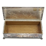 Swinging Golfer Caddy Scene Valuables Box with Wooden Lining