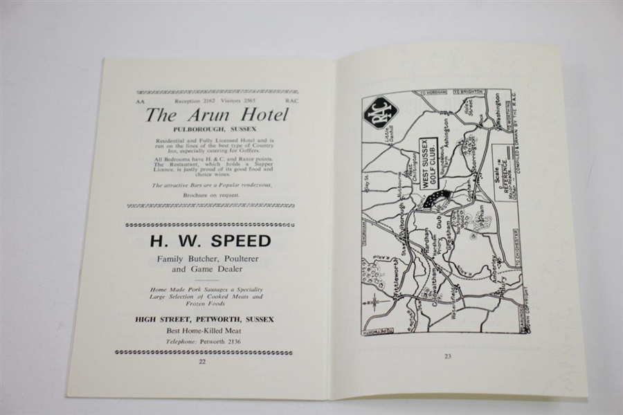 1968 West Sussex Golf Club Official Handbook by Henry Longhurst