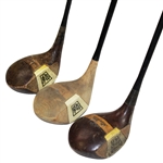 Three Vintage PGA Logo Fancy Face Drivers - Carl Andres, (2)Alex Ellis