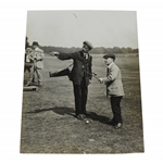 Little Tich & Harry Lauder Play Golf at Richmond Daily Mirror Press 'Pointing' Photo - Victor Forbin Collection
