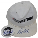 Ray Floyd Signed White Bridgestone Hat & 'The Smart Ball' Button JSA ALOA