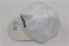 Ray Floyd Signed White Bridgestone Hat & 'The Smart Ball' Button JSA ALOA