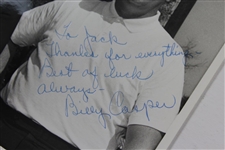 Billy Casper Signed 8x10 Bill Mark 1963 Ryder Cup Photo to Jack Sargent JSA ALOA