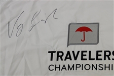 Vijay Singh Signed Travelers Championship Embroidered Flag JSA ALOA