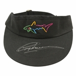 Greg Norman Signed Shark Logo Black Visor JSA ALOA