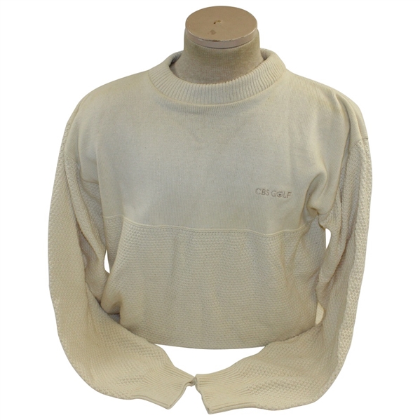 Classic CBS Golf Long Sleeve Woven Andrew Rohan Cream Colored Sweater - Size XL