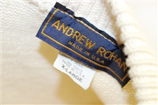 Classic CBS Golf Long Sleeve Woven Andrew Rohan Cream Colored Sweater - Size XL