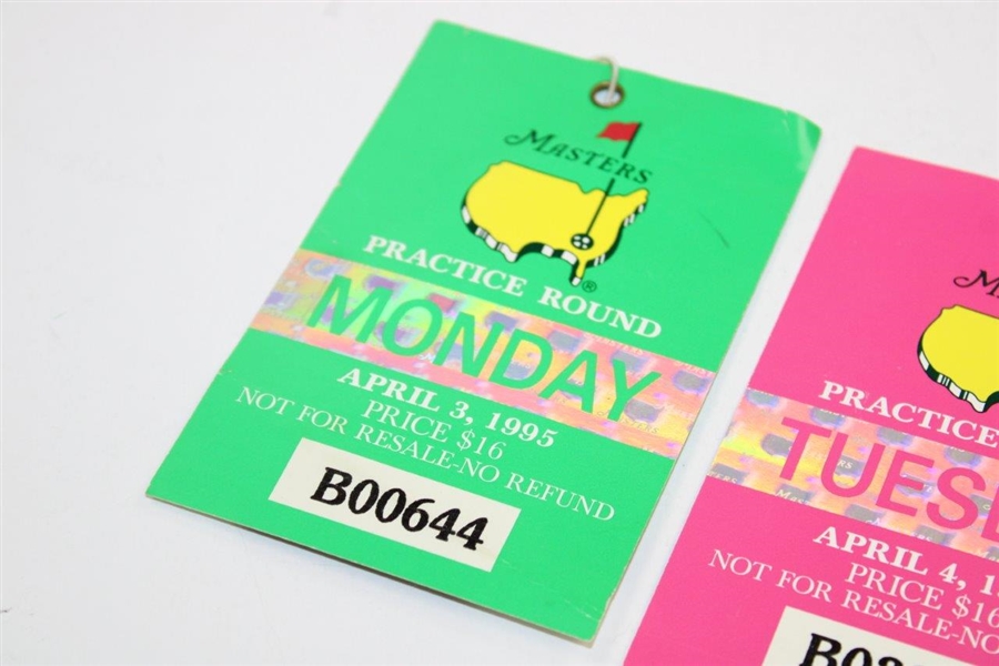 1995 Masters Tournament Monday, Tuesday & Wednesday Tickets - Tiger's Masters Debut