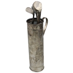 Classic ECD Gorham Silver Golf Bag With 3 Clubs