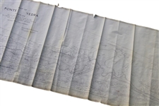 c. 1930's Ocean Course at Ponte Vedra Inn & Club Antique Map - 13 Feet Long!
