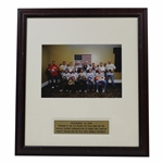 2008 Ryder Cup Team with Football Helmets of Charity Dollars Photo - Framed